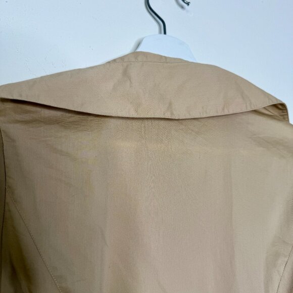 BOSTON PROPER | Khaki Poplin Wrap A-Line Dress - 4 - Picture 6 of 13